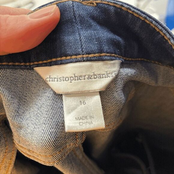 Christopher Banks Capri Denim Jeans Womens 16 Stretch Straight Blue Excellent! - Picture 3 of 5